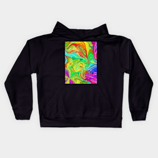 Bold Bright Colorful Swirly Psychedelic Pattern Kids Hoodie